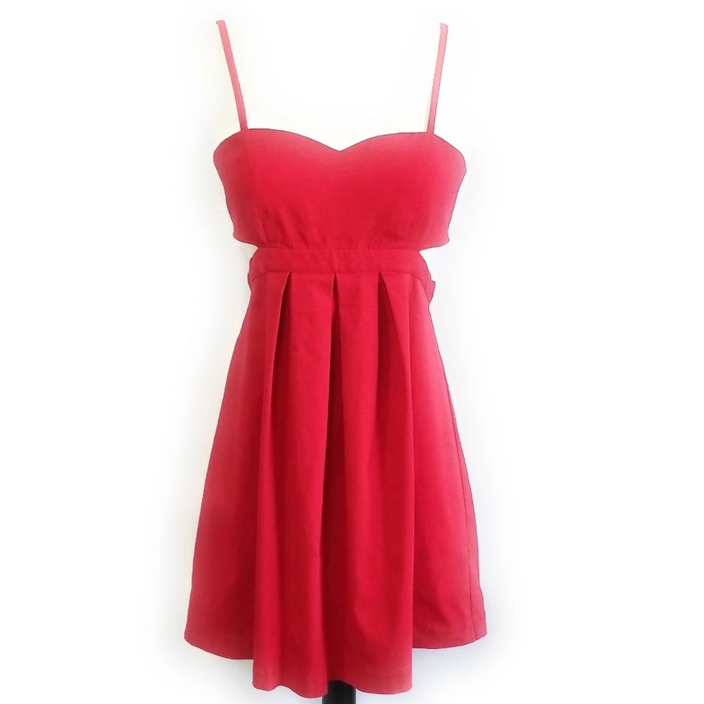 SPARKLE & FADE UO Red Cutout Skater Dress Size M